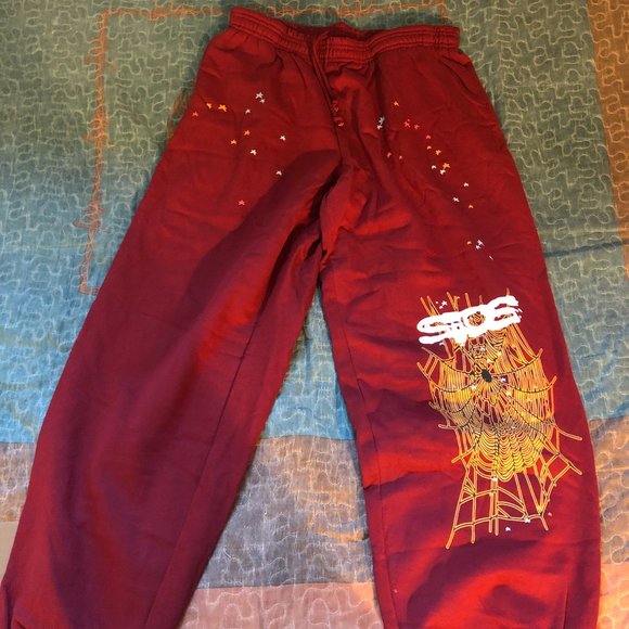 Sp5der Logo Sweatpant Maroon - Picture 3 of 8